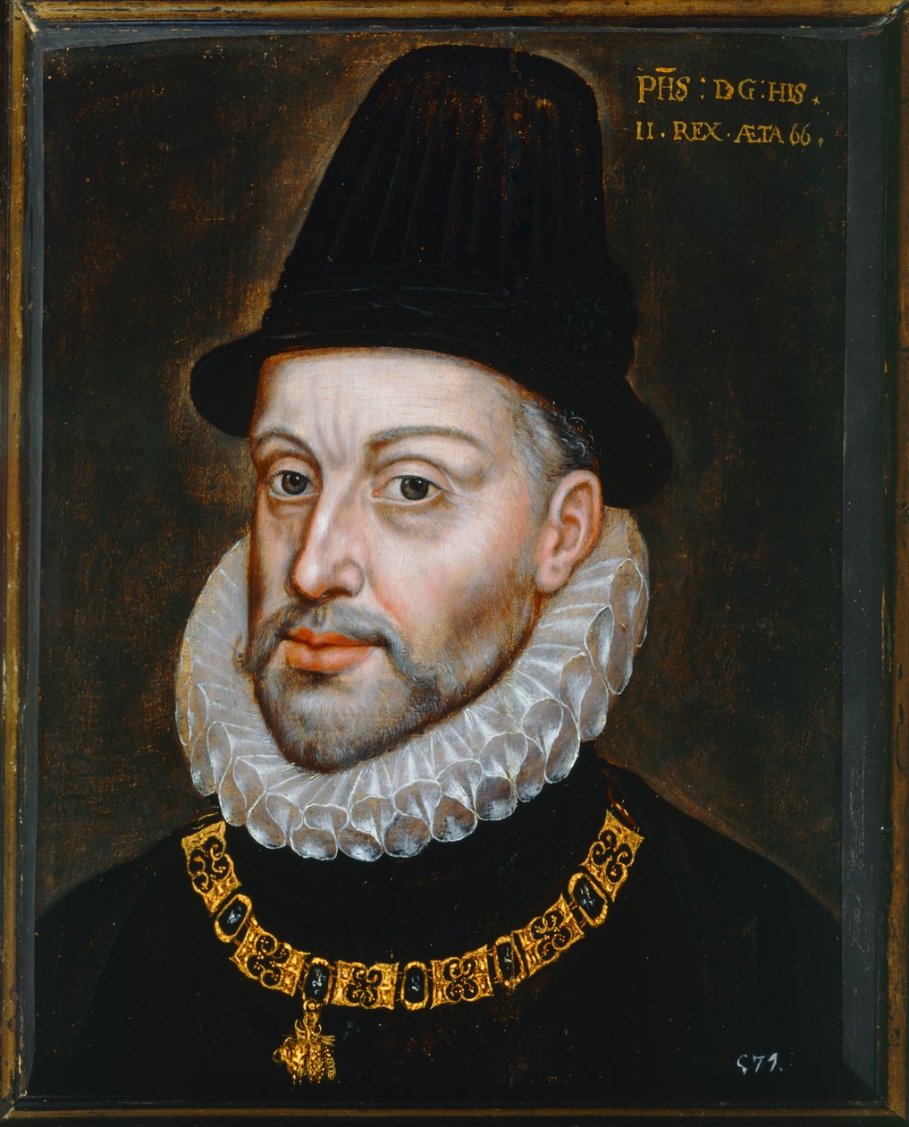 西班牙国王菲利普二世，66 岁 作者 胡安·潘托佳·德拉克鲁兹