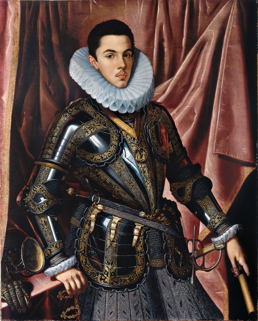 Portrait du prince Philippe Emmanuel de Savoie (1586-1605) - Peinture de Juan Pantoja de la Cruz (1553-1608), huile sur toile (111,5x89,5 cm), ca 1604 - Portrait of Prince Philip Emmanuel of Savoy (1586-1605), Oil on canvas by J. Pantoja de la Cruz, ca 1 作者 胡安·潘托佳·德拉克鲁兹
