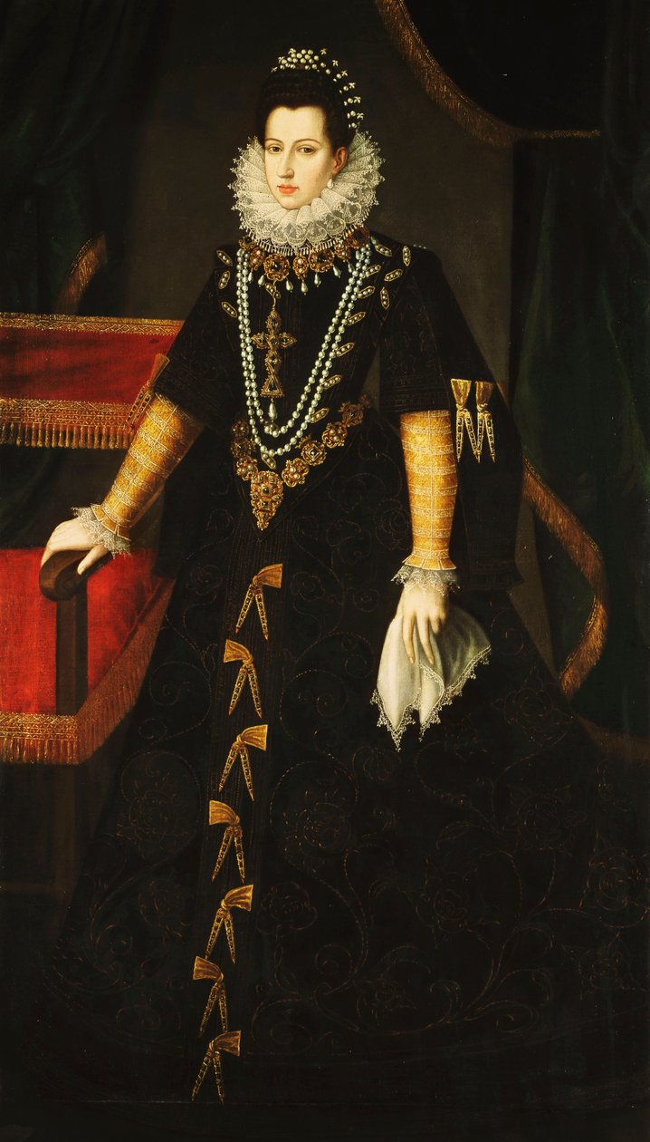 波旁的Infanta Isabel Clara Eugenia的肖像 作者 胡安·潘托佳·德拉克鲁兹