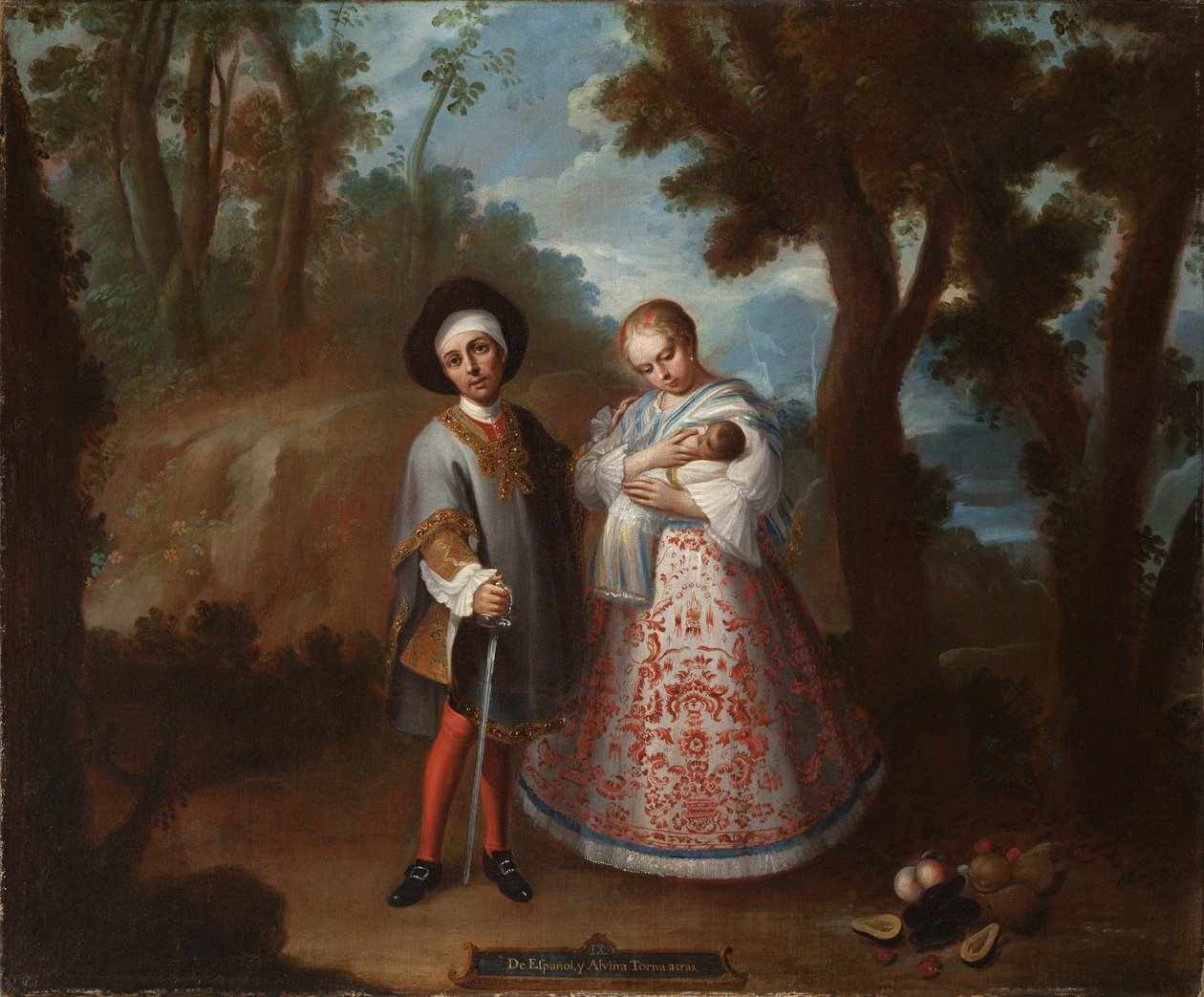 IX。来自西班牙人和白化病，回归倒退（IX.Deespañolyalbina，tornaatrás），c.1760 作者 胡安·帕特里西奥·莫雷特·鲁伊斯