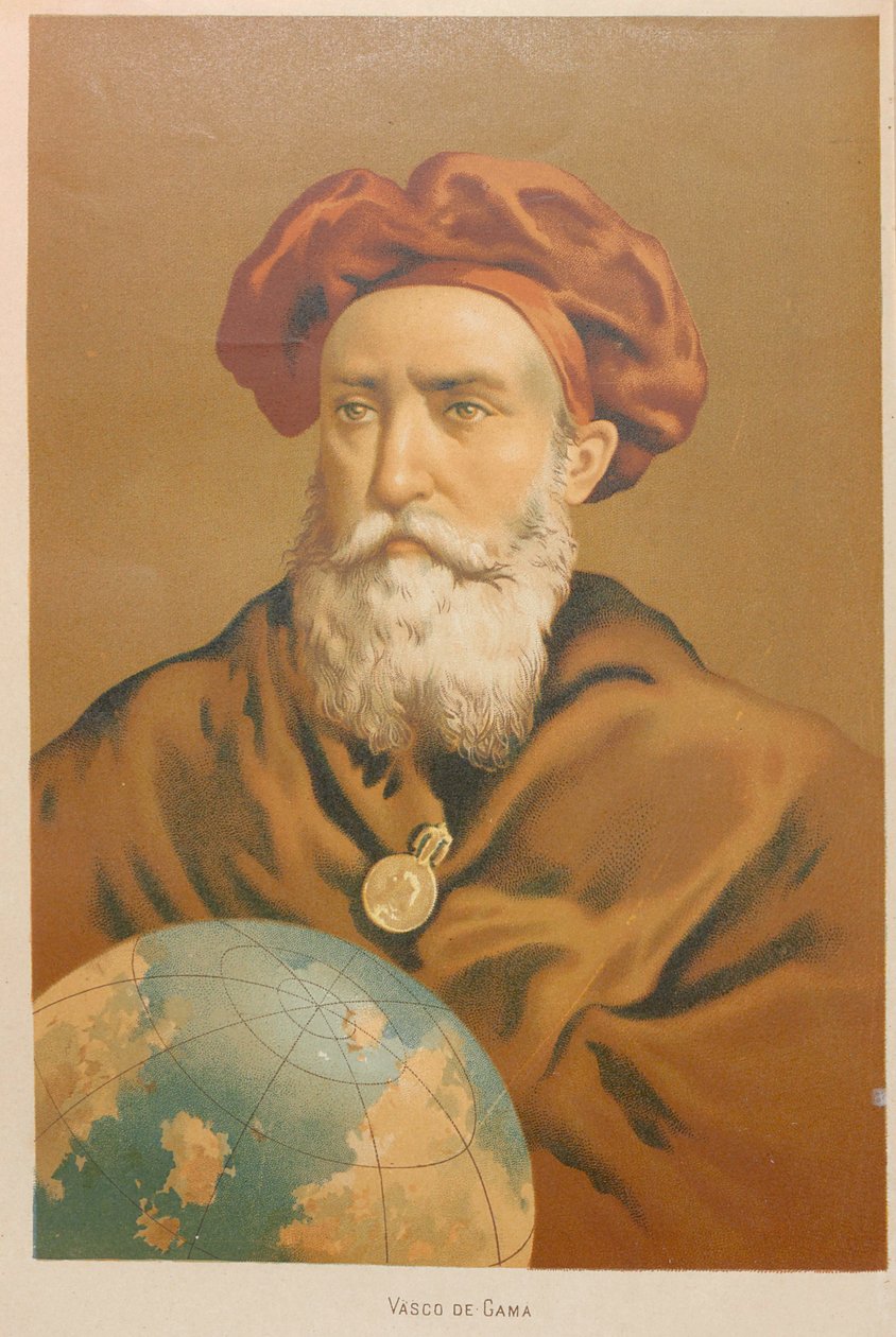 瓦斯科-德-伽马的画像，1879年。 作者 胡安·普拉内拉·罗德里格斯
