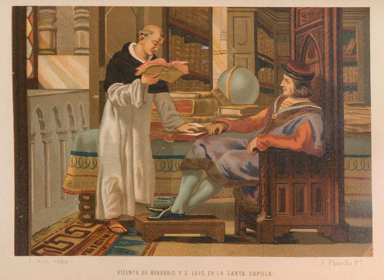 博韦的文森特和圣路易。来自：La ciencia y sus hombres, 1879. 作者 胡安·普拉内拉·罗德里格斯