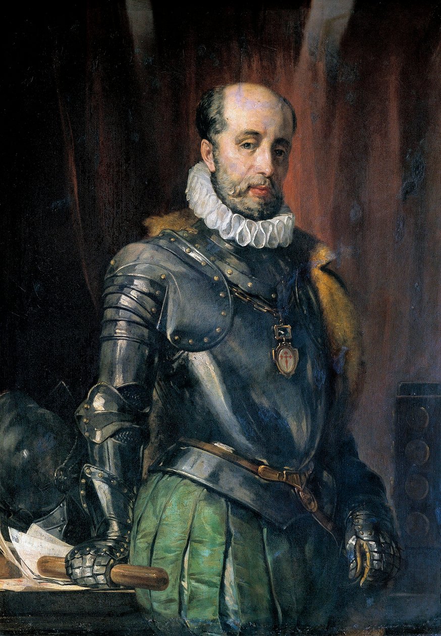 路易斯·德·雷奎森·祖尼加 (Luis de REQUESENS Y ZUNIGA)（1528-1576 年）的肖像，加泰罗尼亚政治家、西属尼德兰总督。 琼·维森斯·科茨 (Juan Vicens Cots) 的绘画 (Juan Vicens Cots) 作者 胡安·维森斯婴儿床