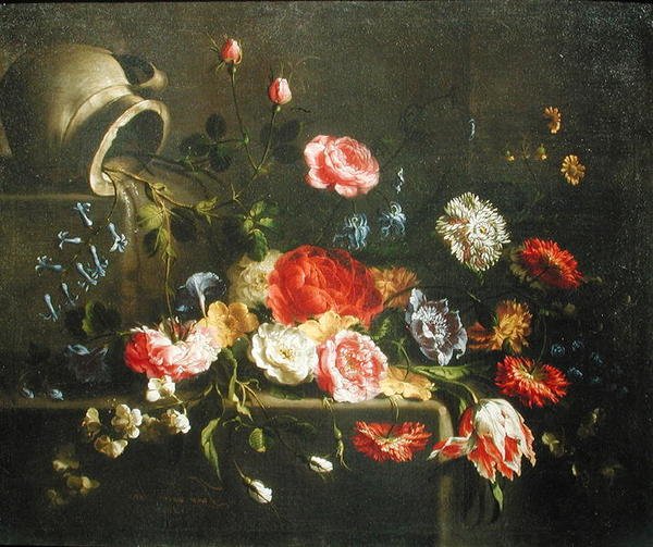 鲜花从投手堕落，1665年 作者 胡安·德·阿雷利亚诺