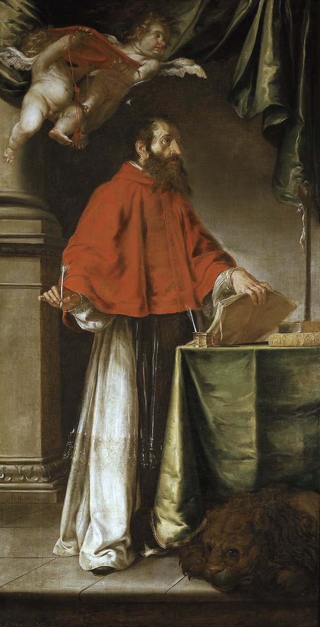 西班牙语：San Jerónimo Saint Jerome 作者 胡安·德·瓦尔德斯·里尔