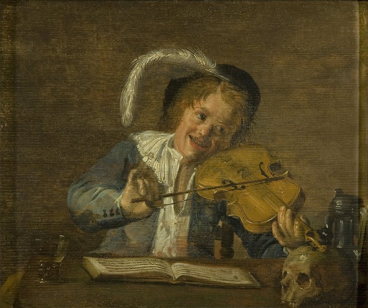 一个男孩音乐家（面板上的油，橡木） 作者 朱迪思·莱斯特（Judith Leyster）