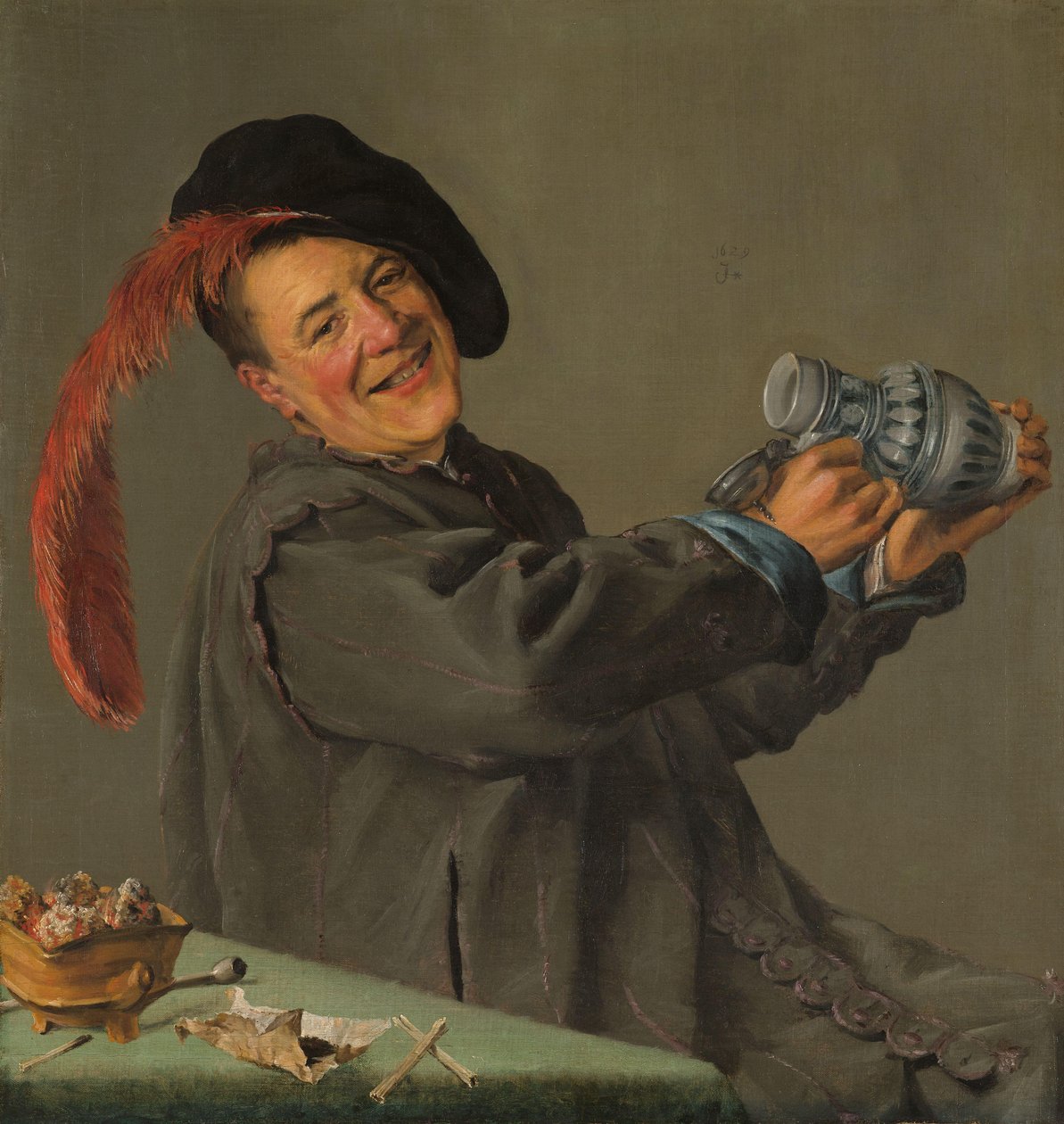 拿着壶的傻瓜，被称为“快乐的饮酒者” 作者 朱迪思·莱斯特（Judith Leyster）