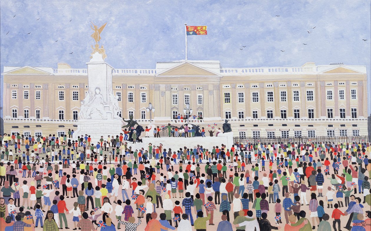 人群围绕宫殿，1995年 作者 朱迪·乔尔