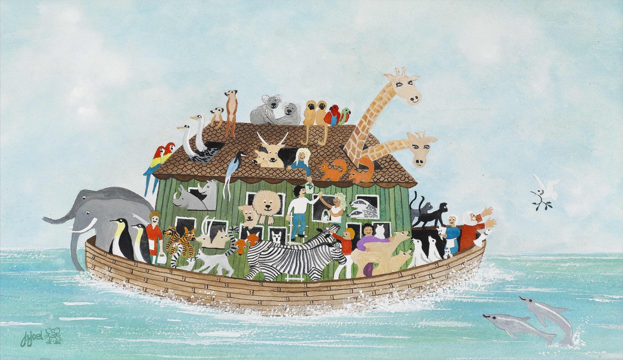 诺亚方舟》，2009 年（纸上水粉画） 作者 朱迪·乔尔