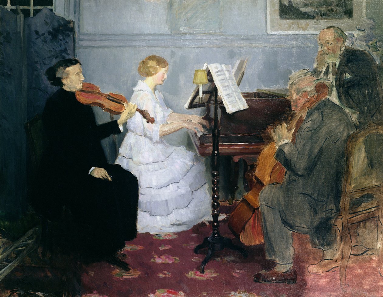 室内乐音乐会，c.1885-90 作者 朱尔斯·亚历山大·格鲁恩（Jules Alexandre Gruen）或格伦（Grun）