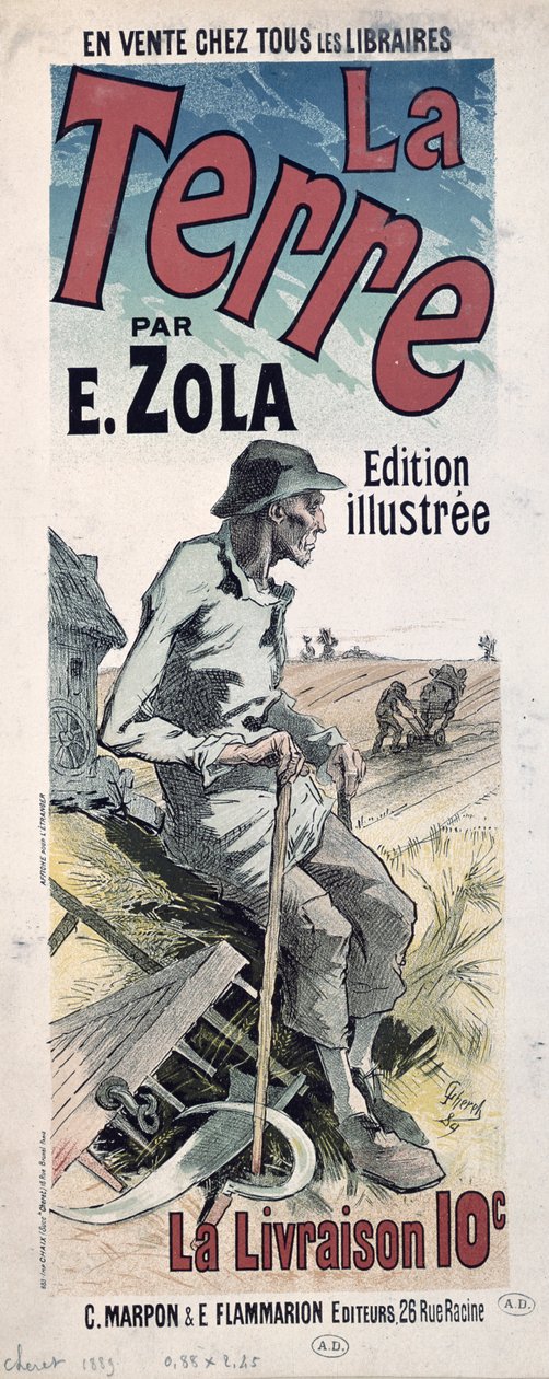 海报广告&39;La Terre&39;，Emile Zola，1889年 作者 朱尔斯·切雷特（Jules Cheret）