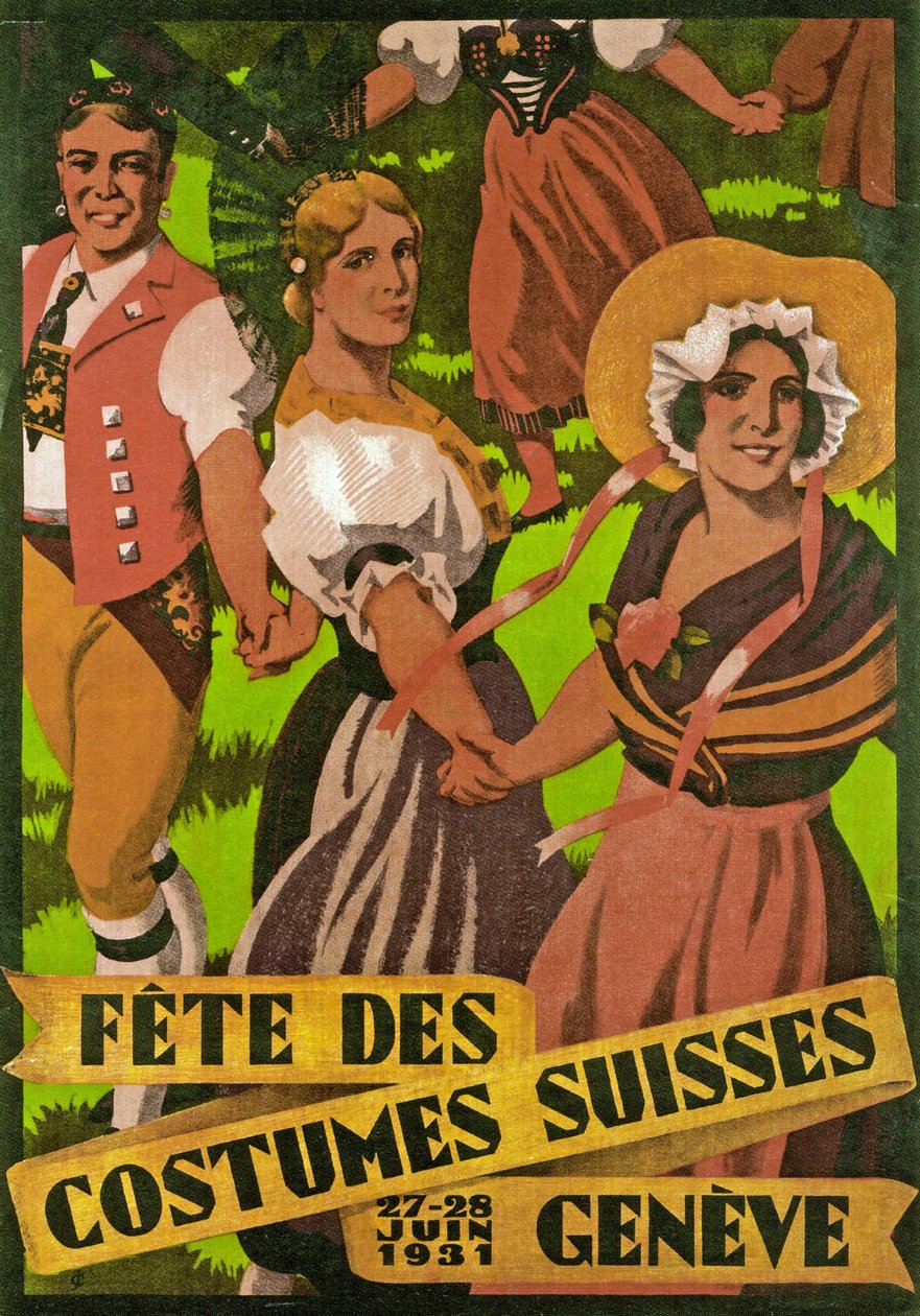日内瓦海报广告瑞士服装节（1931年） 作者 朱尔斯·库瓦西耶（Jules Courvoisier）