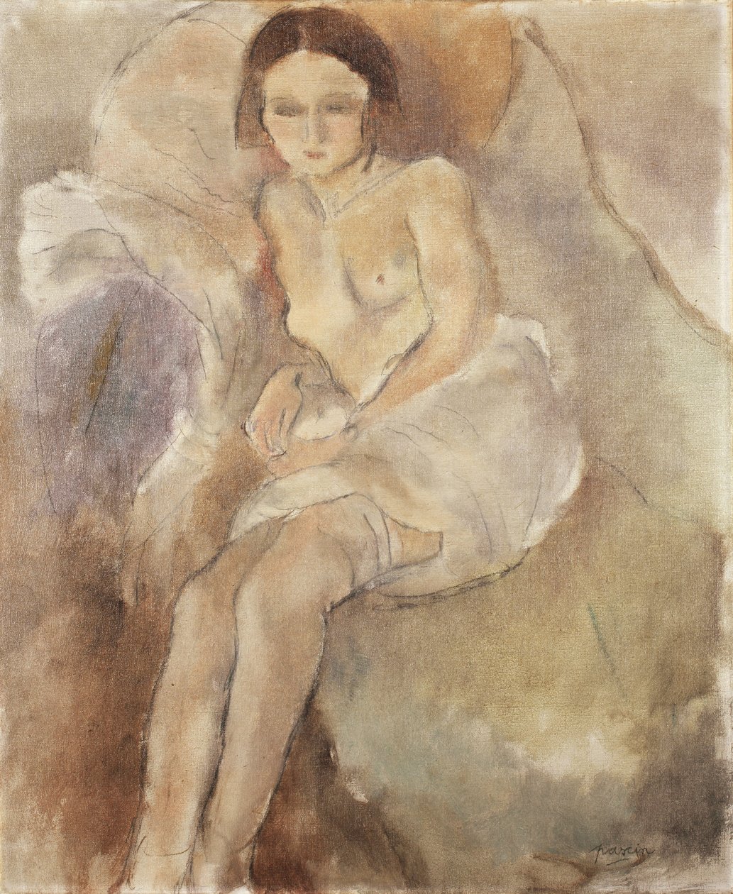 坐着的女人，c.1925-30 作者 朱尔斯·帕辛
