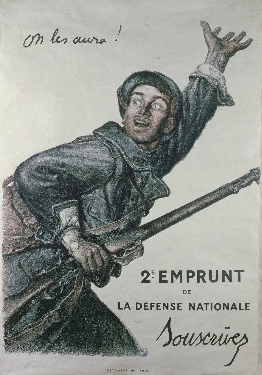 “我们将拥有它们”，国防部第二笔贷款的海报，c.1915 作者 朱尔斯·亚伯·费弗尔