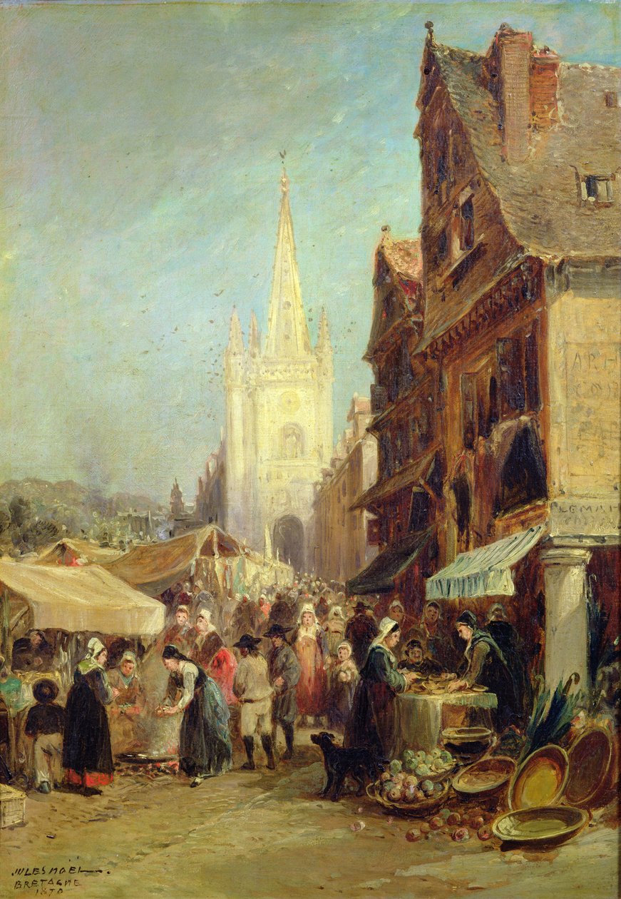 Hennebont市场 作者 朱尔斯·阿奇里·诺埃尔（Jules Achille Noel）