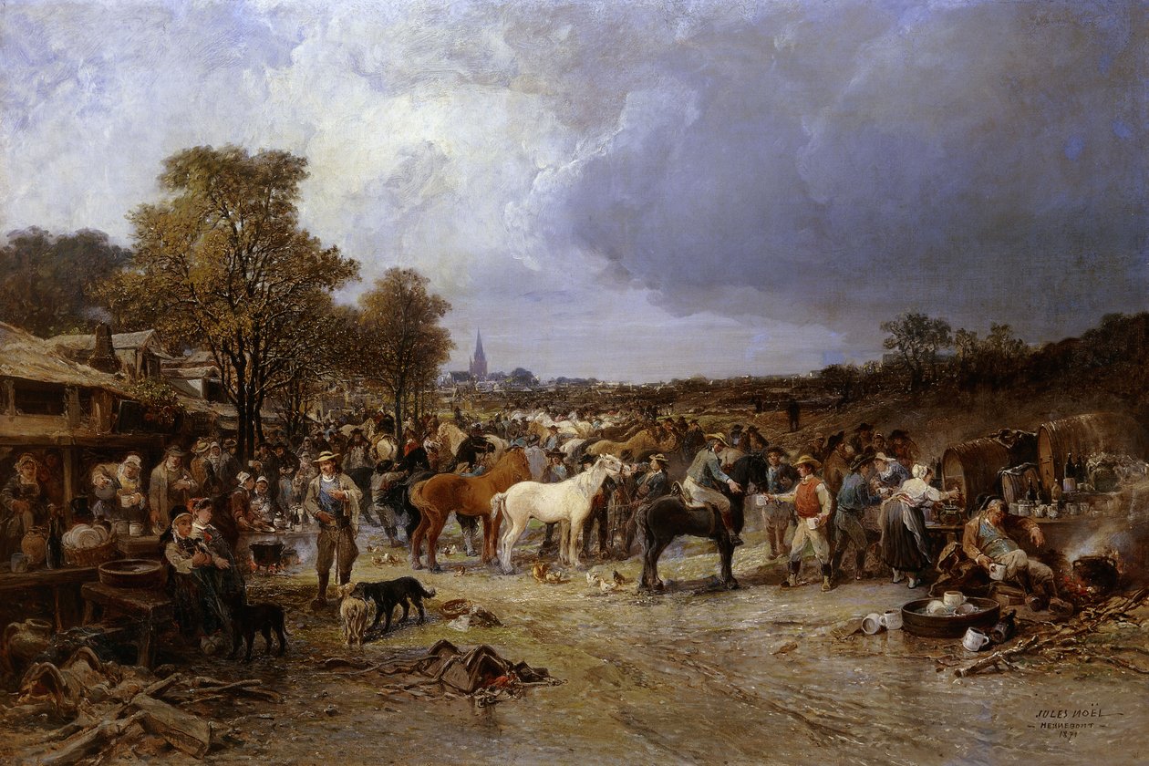 Honnebont的马市，1871年 作者 朱尔斯·阿奇里·诺埃尔（Jules Achille Noel）