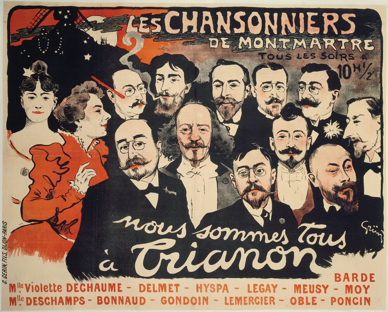 Les Chansonniers de Montmartre ，约1890年。 作者 儒勒·亚历山大·格林