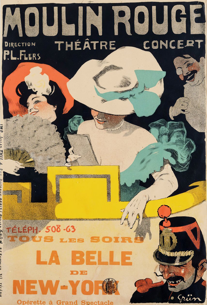 红磨坊》。纽约的美女》，约1895年。 作者 儒勒·亚历山大·格林