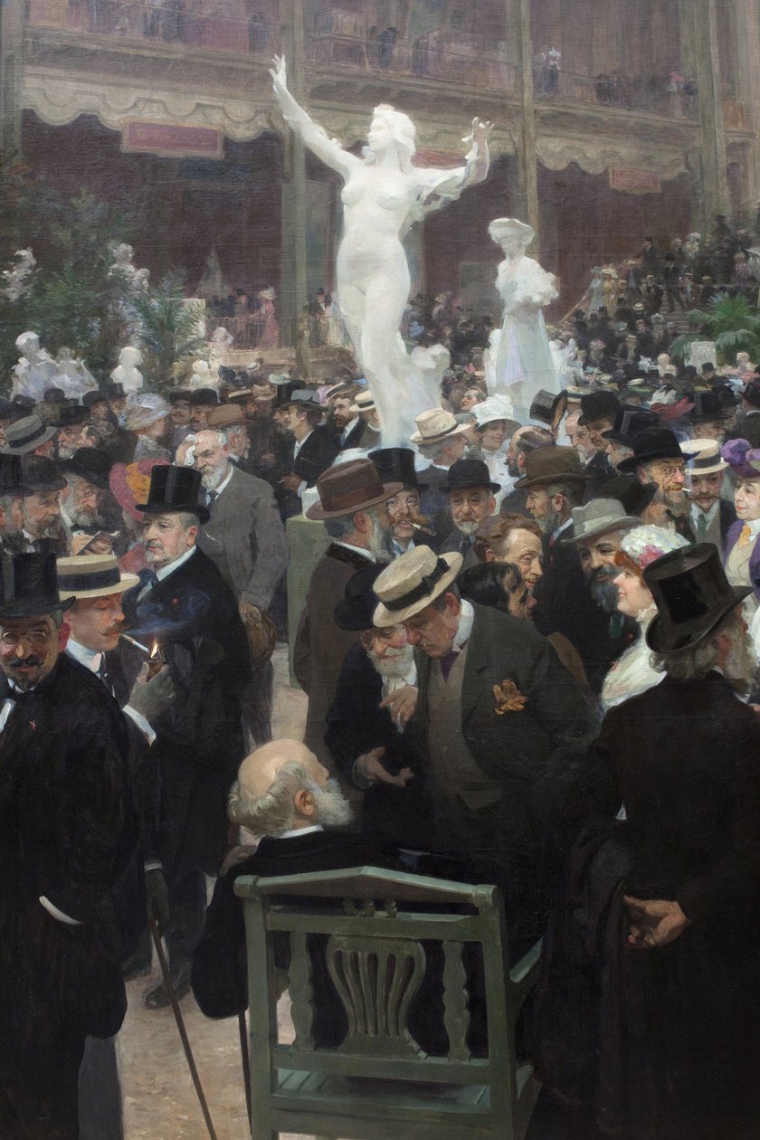 星期五在法国艺术家沙龙。 Jules Alexandre Grun (1868-1939) 绘画，布面油画，法国艺术 作者 朱尔斯·亚历山大·格鲁恩（Jules Alexandre Gruen）或格伦（Grun）