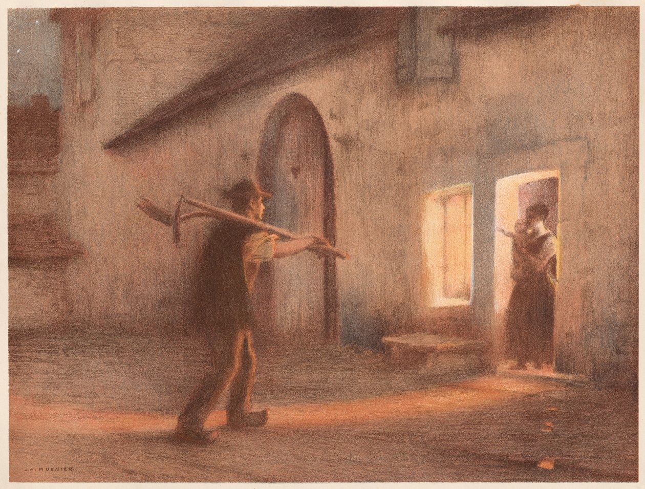 田野归来，1898-1899年。 作者 朱尔斯·亚历克西斯·穆尼耶