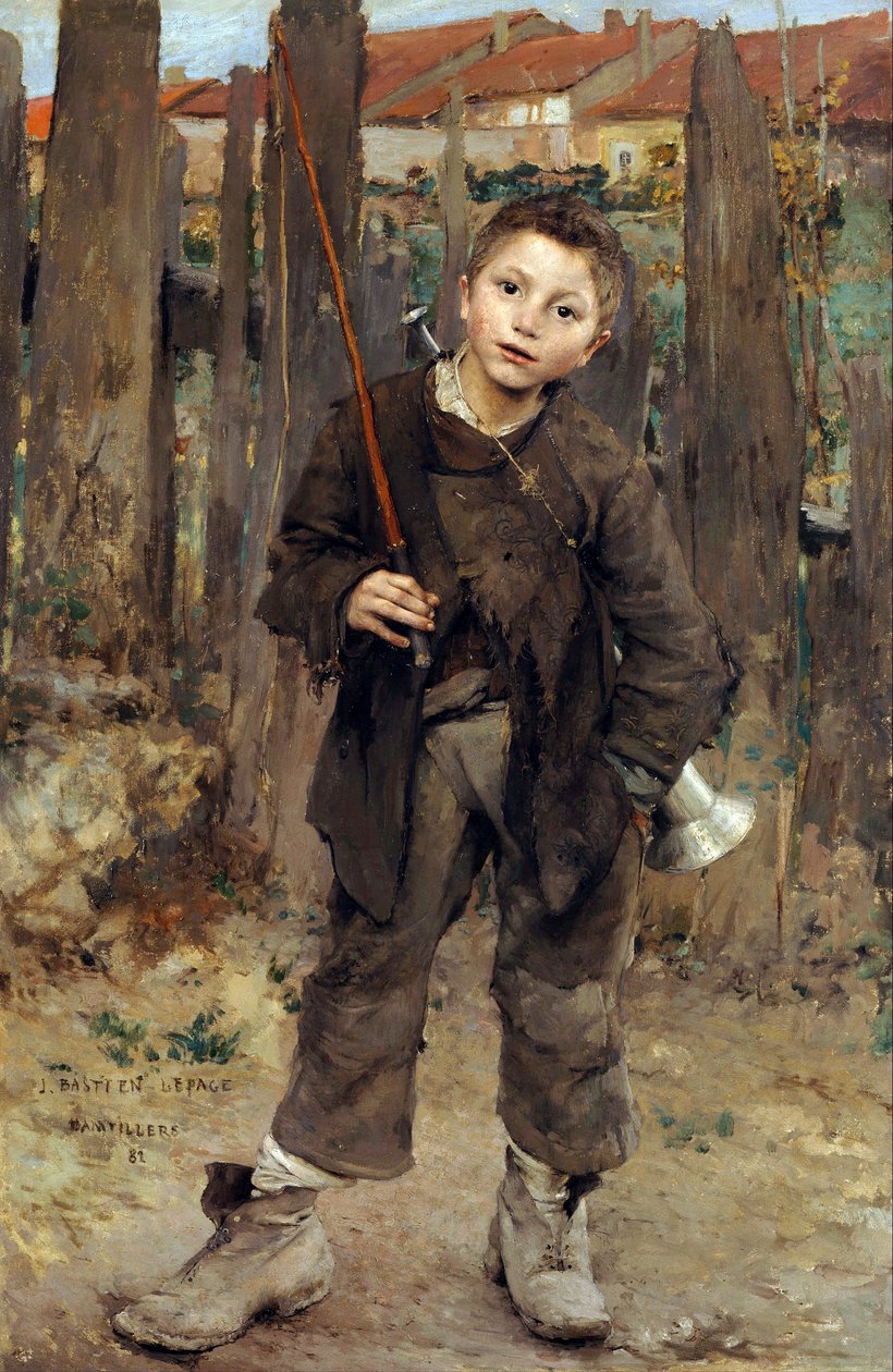 Pas Meche (Nothing Doing) 拉着驳船工作的小男孩 Jules Bastien-Lepage (Bastien Lepage) (1848-1884) - 1882 - 布面油画昏暗 132.1x89.5 cm 苏格兰国家美术馆，爱丁堡 作者 朱尔斯·巴斯蒂安·莱佩奇