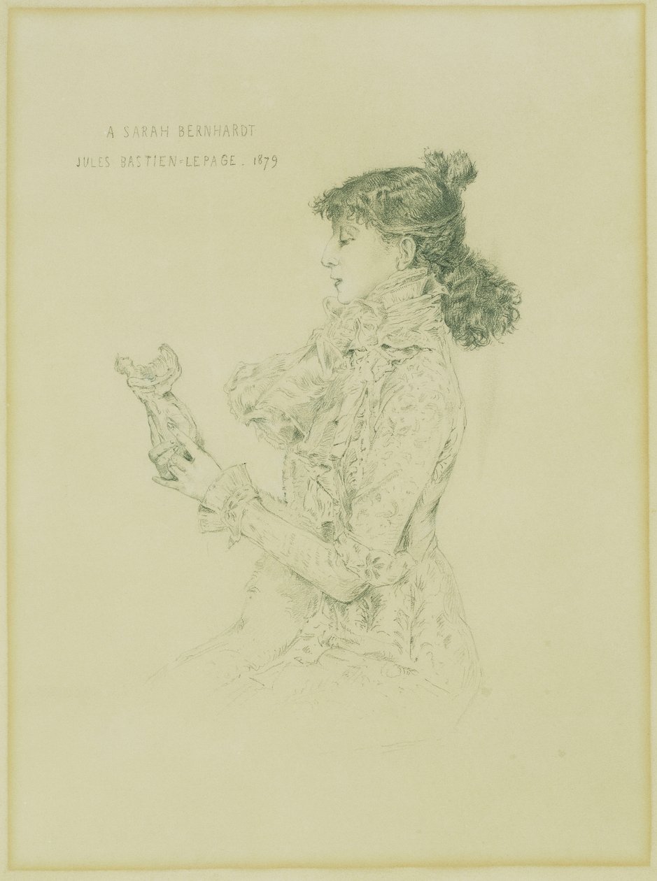 莎拉·伯恩哈特（Sarah Bernhardt）的肖像，1879年 作者 朱尔斯·巴斯蒂安·莱佩奇