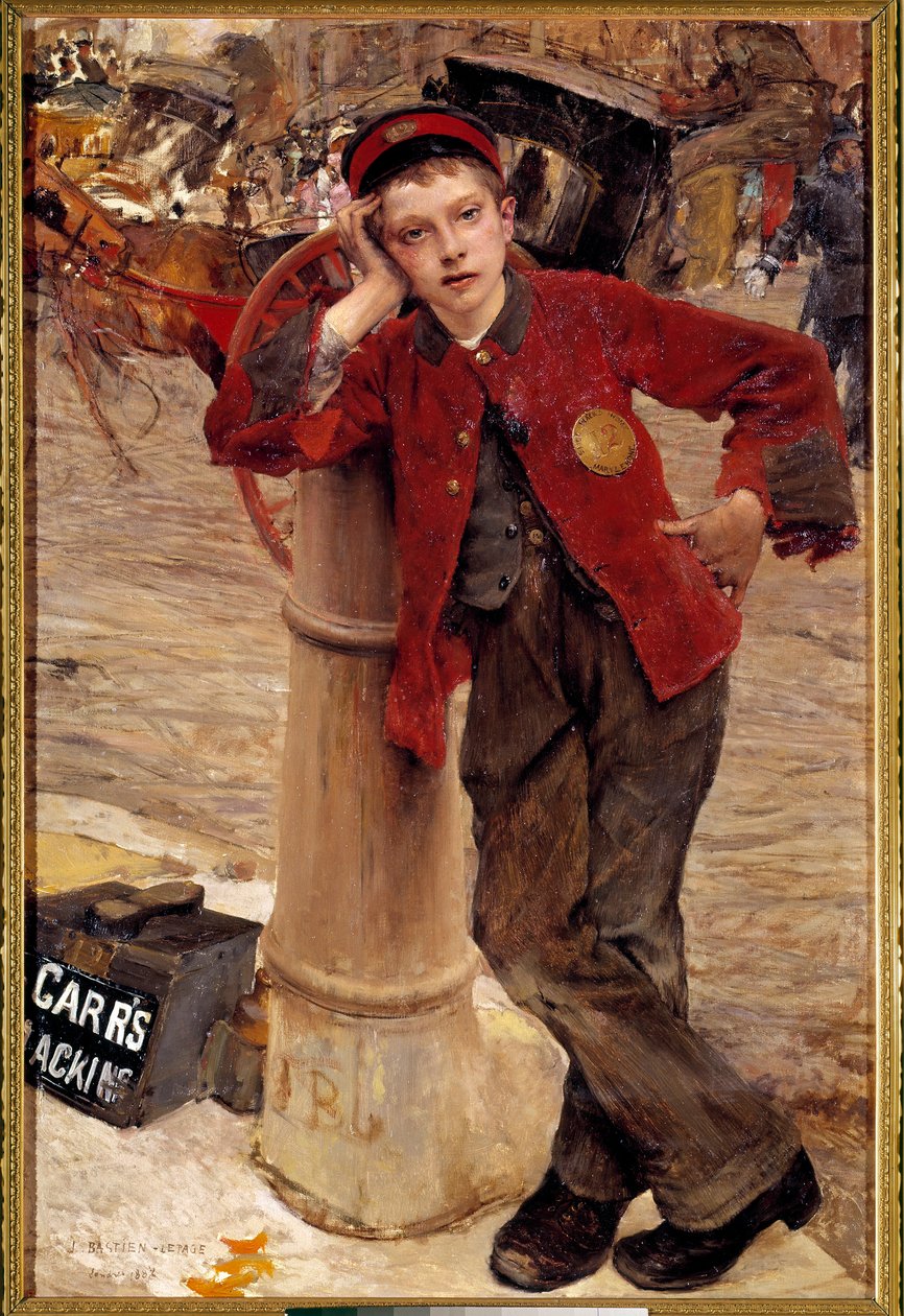 The Little English Shoe Shine Painting by Jules Bastien Lepage (1848-1884) 1882 Sun. 0,89x1,32 m Paris, Decorative Arts 作者 朱尔斯·巴斯蒂安·莱佩奇
