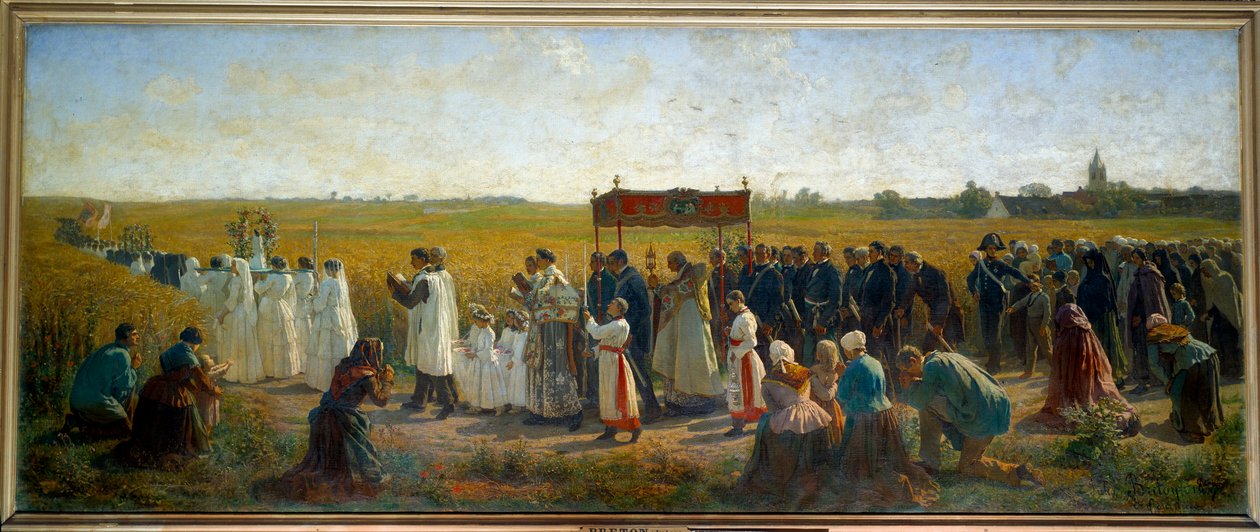 La Bendiction des ble en Artois 绘画，朱尔斯·布列塔尼 (1827-1906) 1859 年 1.3x3.2 米阿拉斯，美术博物馆 作者 朱尔斯·布雷顿