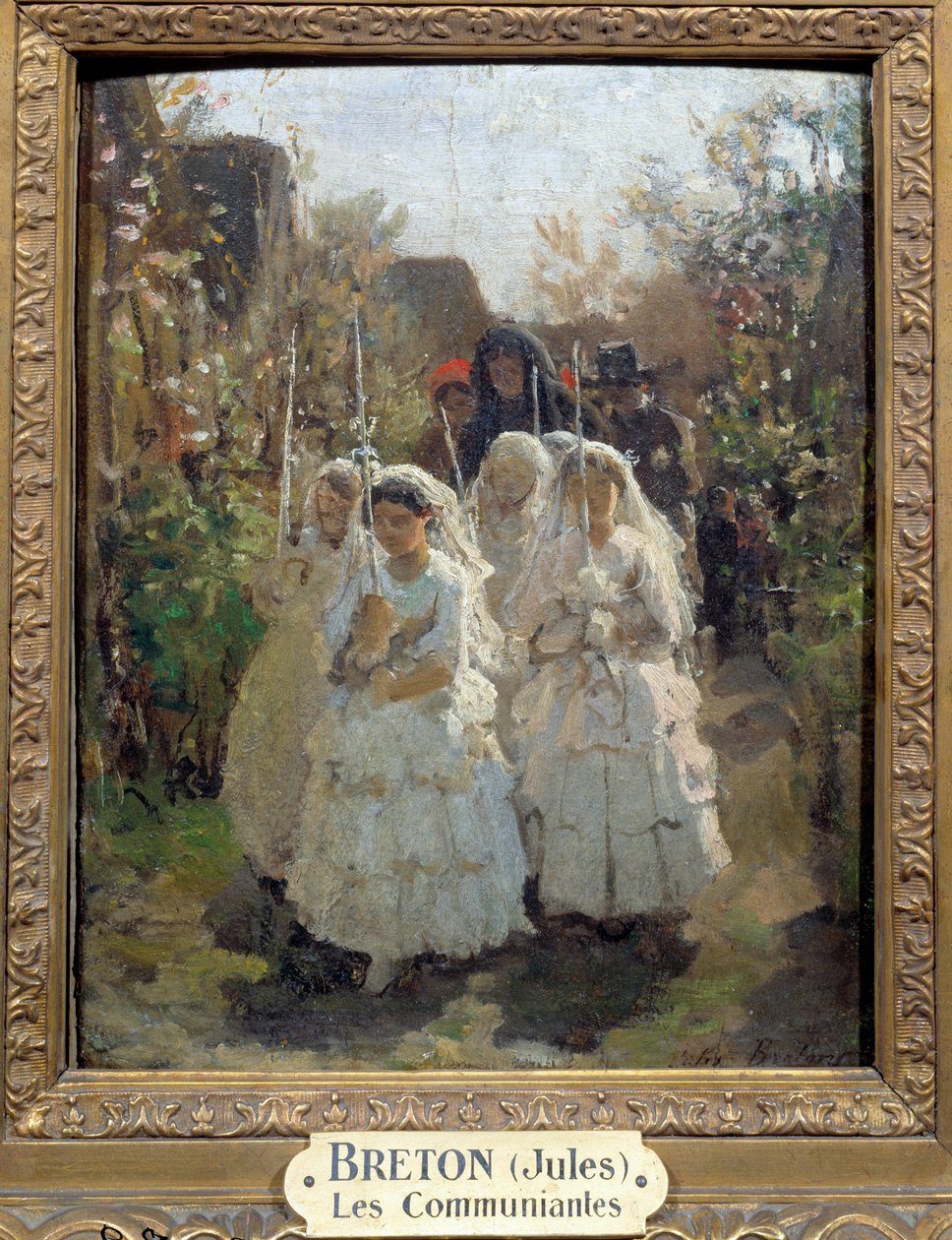 朱尔斯·布列塔尼（Jules Breton，1827-1905 年）（纸板上的油）第一次向库里耶尔传播 作者 朱尔斯·布雷顿
