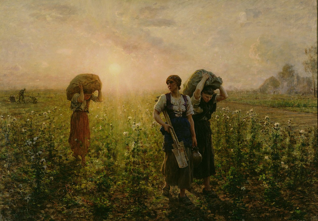 工作日结束，1886-87 作者 朱尔斯·布雷顿