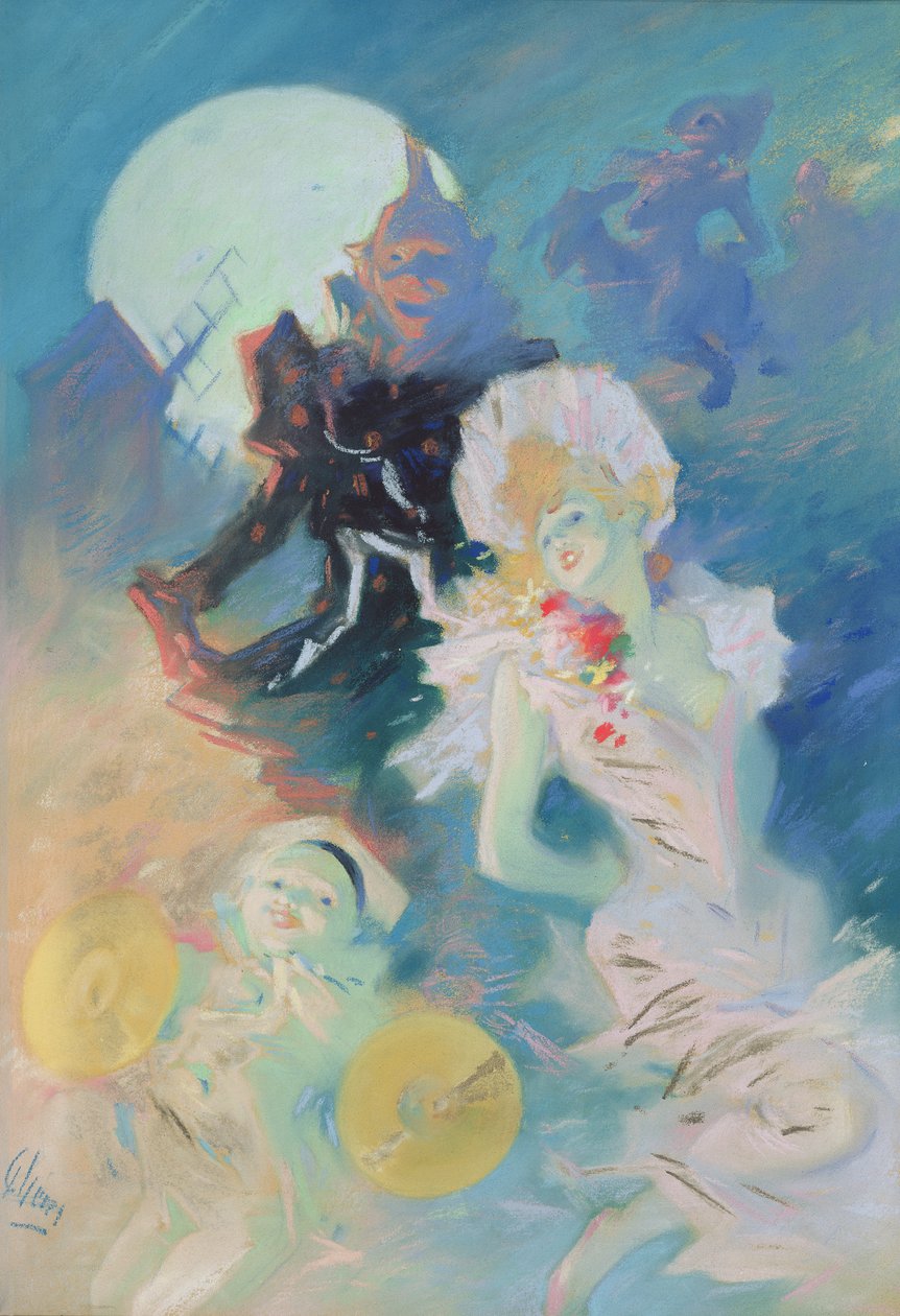 疯狂的幸福（纸上粉彩） 作者 朱尔斯·切雷特（Jules Cheret）