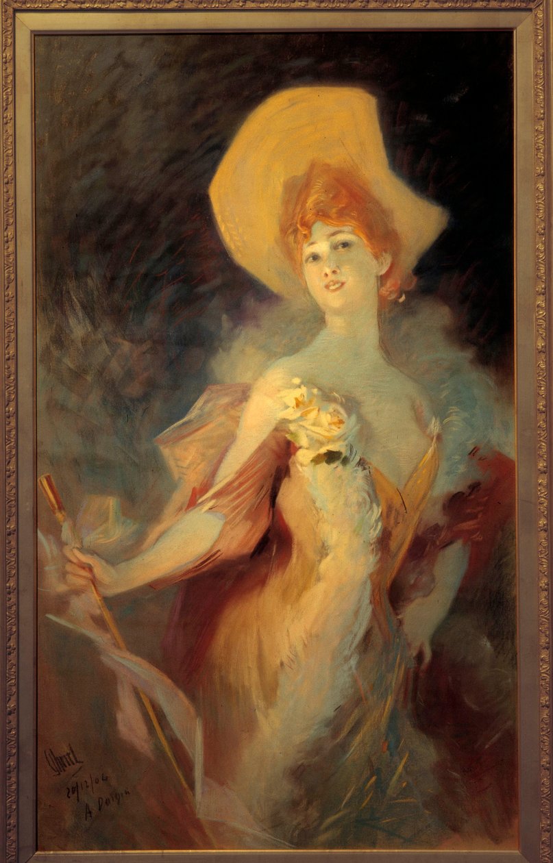 喜剧演员 Arlette Dorgere 的肖像 由 Jules Cheret (1836-1932) 绘制，1904 年尼斯，Musee Cheret。 作者 朱尔斯·切雷特（Jules Cheret）