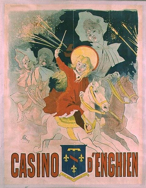 海报广告赌场dEnghien，1898年 作者 朱尔斯·切雷特（Jules Cheret）