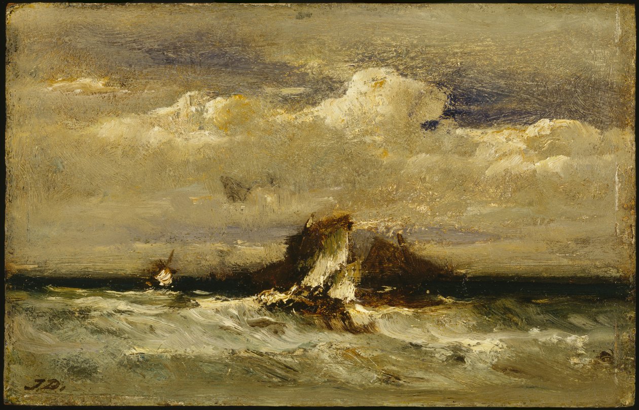 海景，c.1868-81（商业运输面板上的油） 作者 朱尔斯·杜佩
