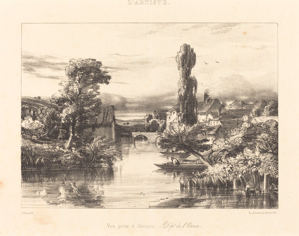 阿朗松景色 (Vue prise à Alençon) 作者 朱尔斯·杜佩