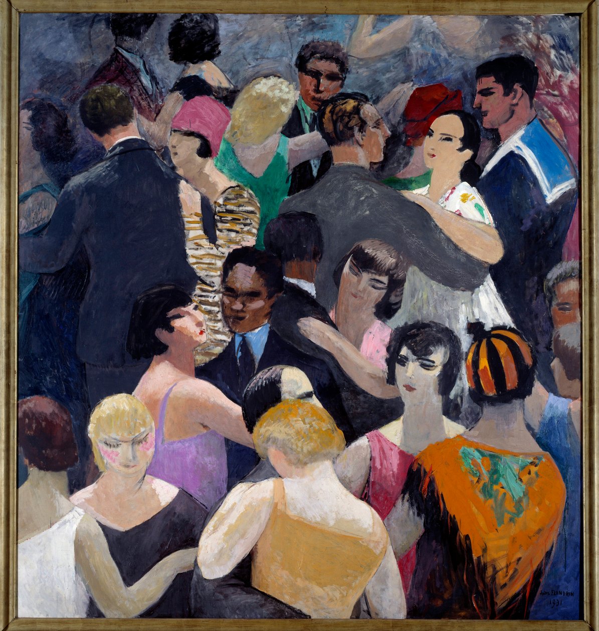 巴黎天文台街著名舞会上的舞者舞会“Bal Bullier Couples”。 Jules Flandrin (1871-1947) 的绘画，1931 年格勒诺布尔，美术博物馆 作者 朱尔斯·弗兰德琳