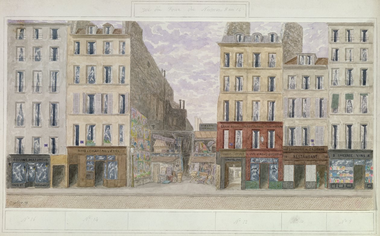 1893年法国巴黎rue du Four第8号至第16号（纸上写着） 作者 朱尔斯·盖德拉
