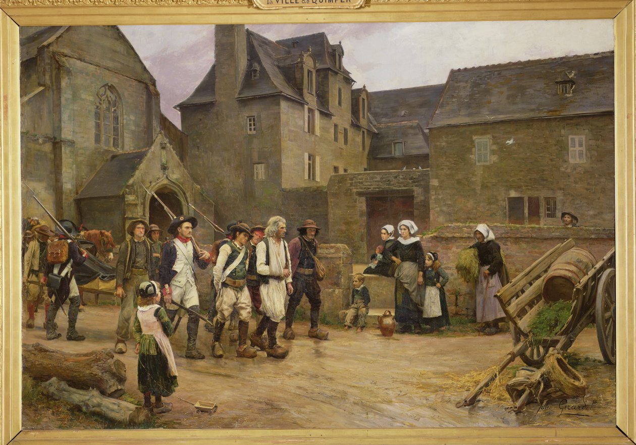 1792 年被国民卫队围捕的富埃斯南革命者，约 1886-87 年（布面油画） 作者 朱尔斯·吉拉德