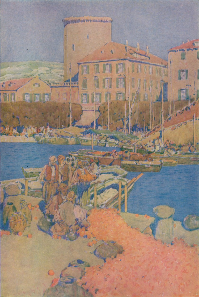 1913年在Spalato的市场 作者 朱尔斯·格林