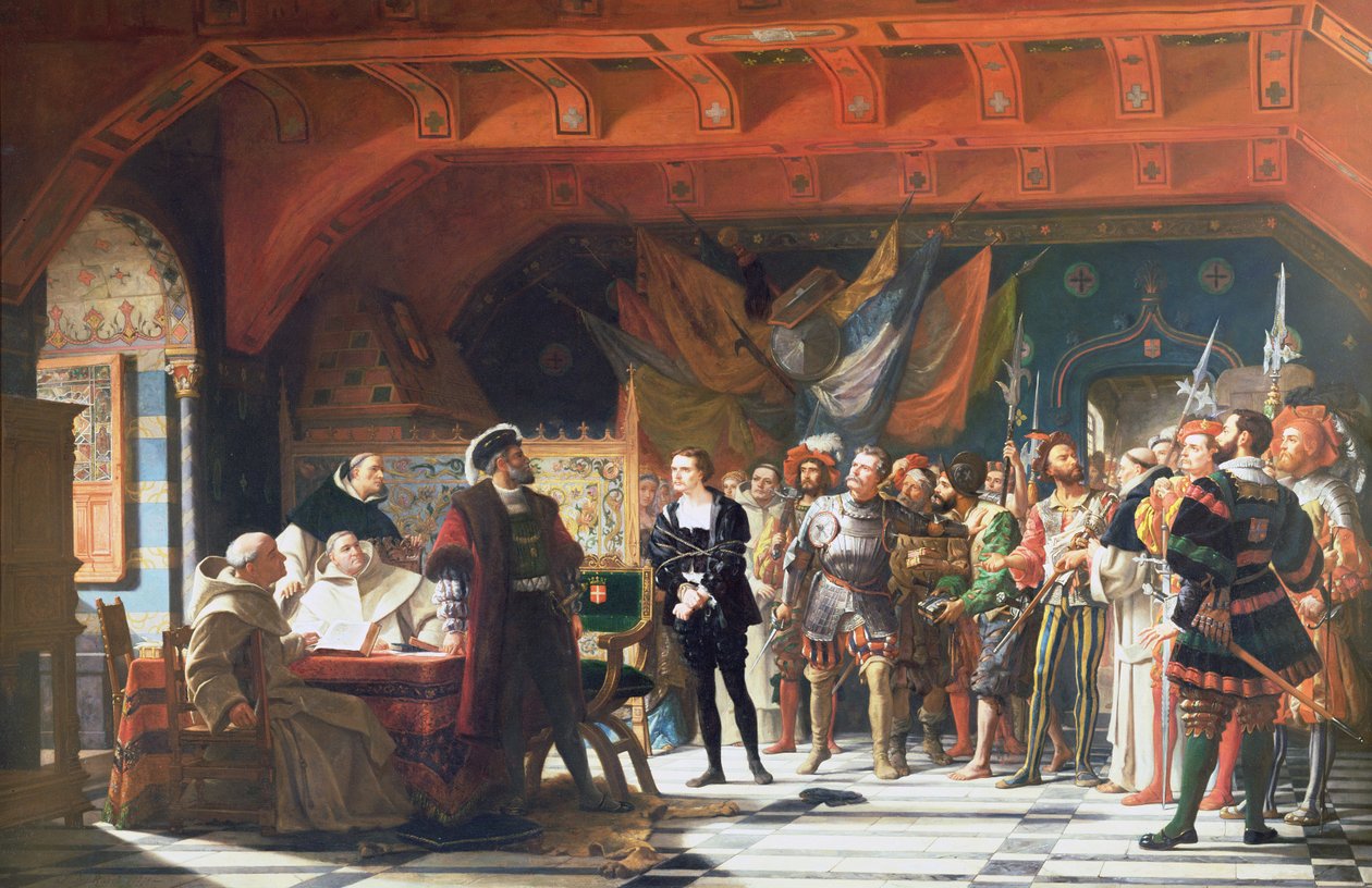 Francis de Bonnivard（1496-1570）是西庸的囚徒，于1830年1530年被带到萨沃伊公爵面前 作者 朱尔斯·希波吕特·拉威尔