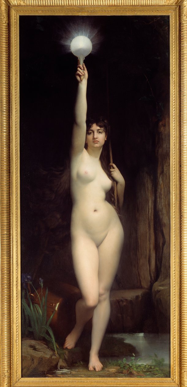 真相。 真理的拟人化。 Jules Lefebvre (1836-1911) 的绘画 作者 儒勒·约瑟夫·列斐伏尔