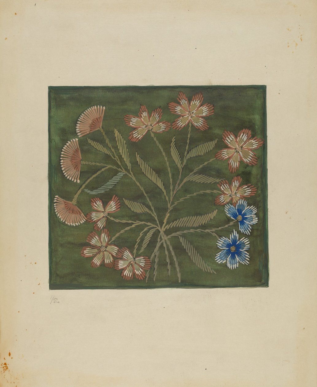 绣花被子，约1936年。 作者 儒勒·勒费弗尔