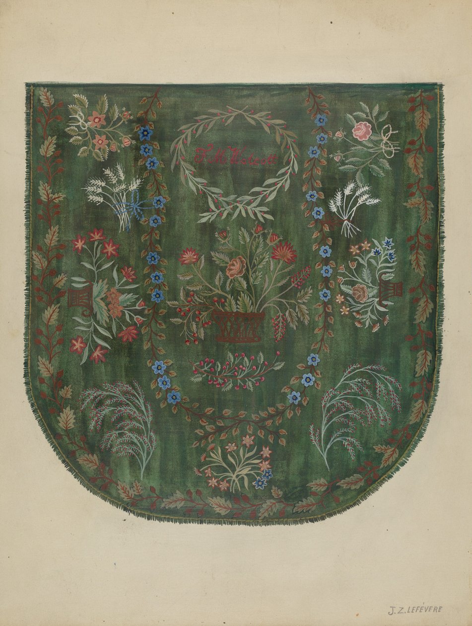 绣花被子，约1936年。 作者 儒勒·勒费弗尔