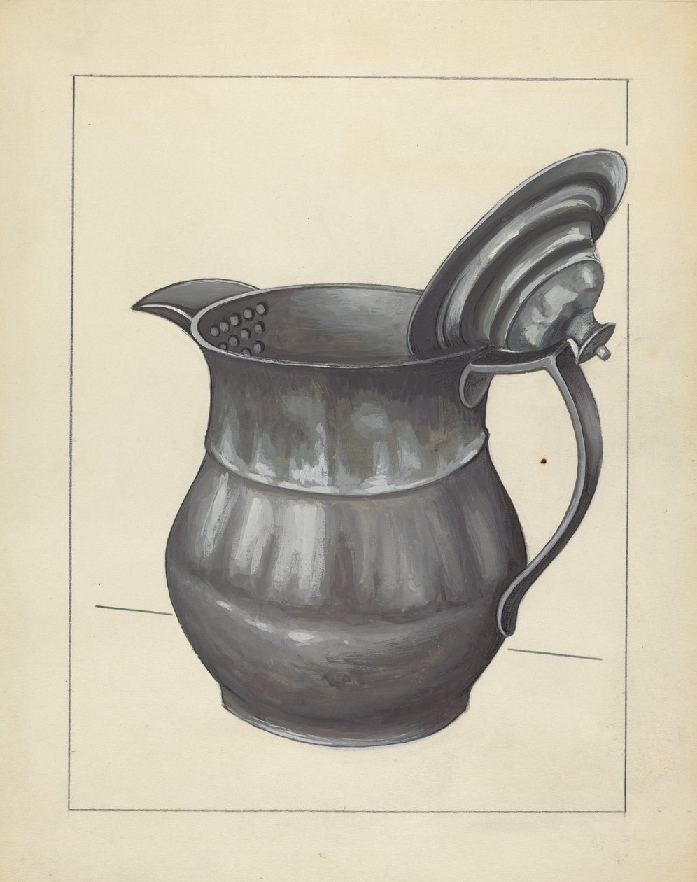 银茶壶，约1936年。 作者 儒勒·勒费弗尔