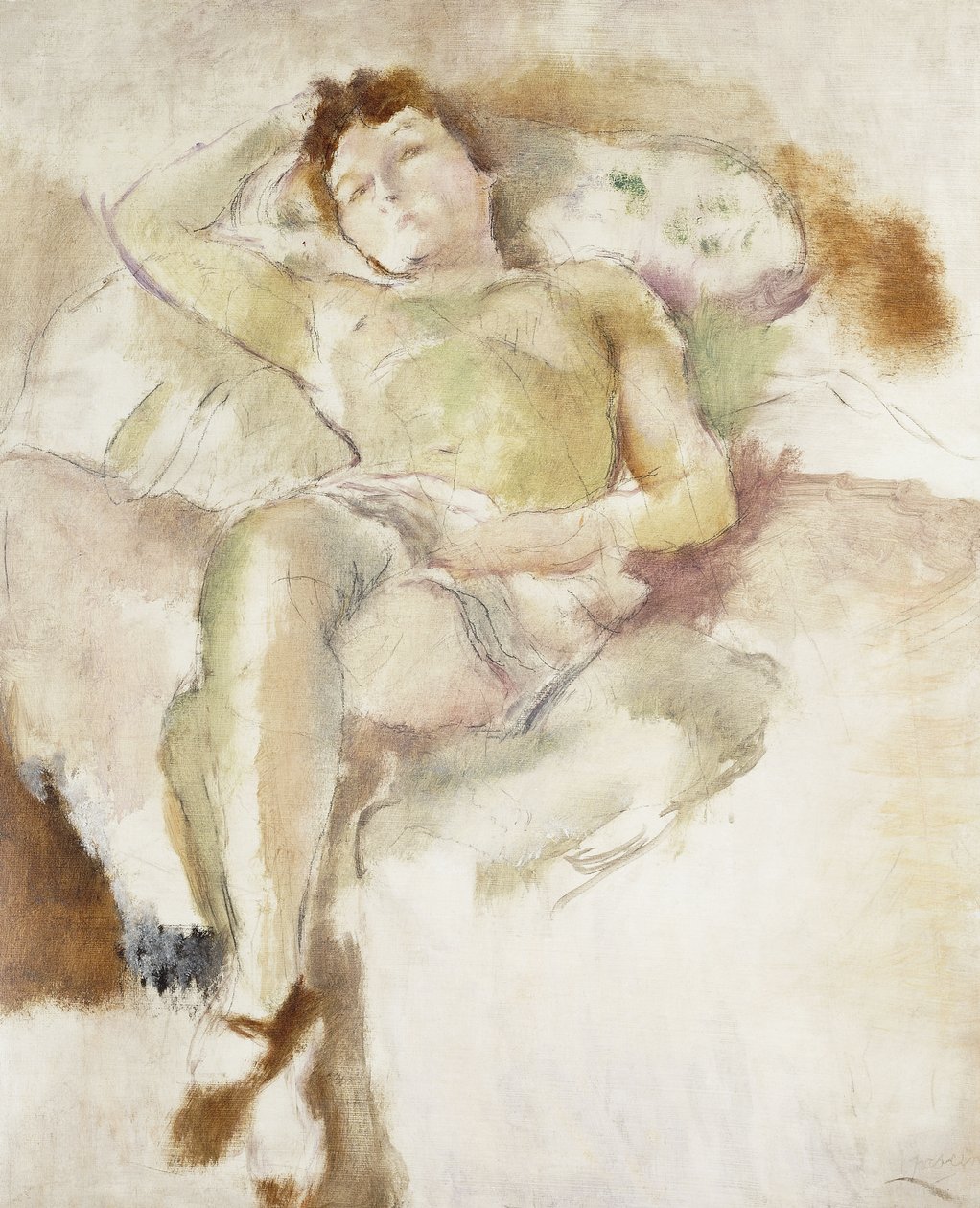 博贝特躺下; Bobette Allongee，1927年 作者 朱尔斯·帕辛