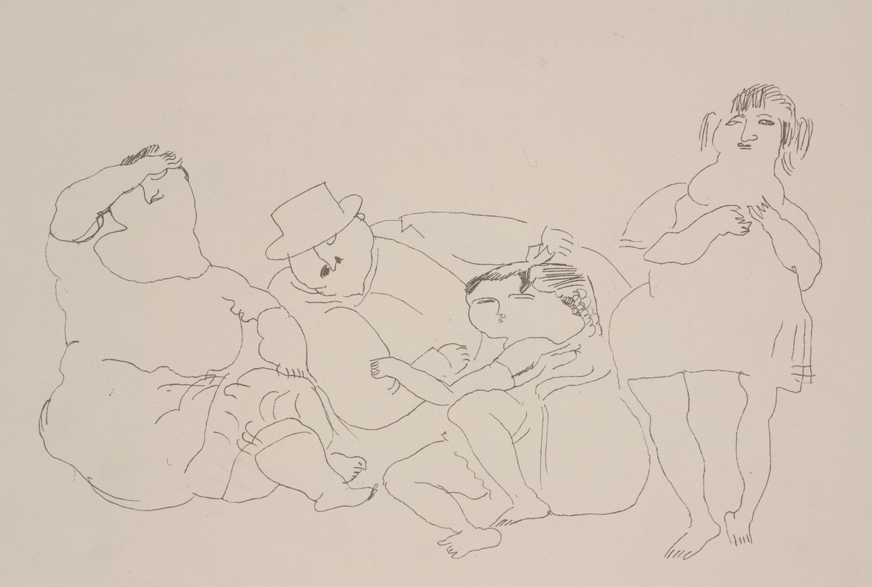 家族，约1923年-25年（litho） 作者 朱尔斯·帕辛