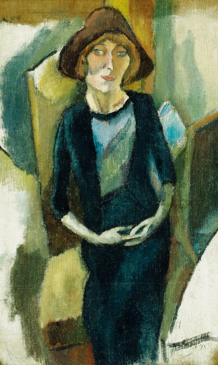 赫敏在蓝色，1916年 作者 朱尔斯·帕辛