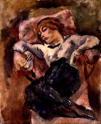 赫尔曼-大卫在睡觉，约1916年（布面油画） 作者 朱尔斯·帕辛