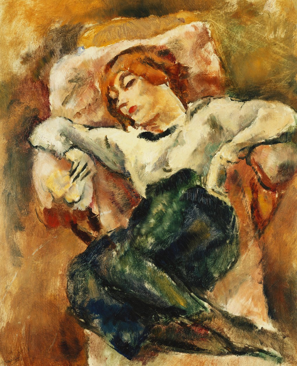 埃尔米恩休息； Hermine Reposant，1916年 作者 朱尔斯·帕辛