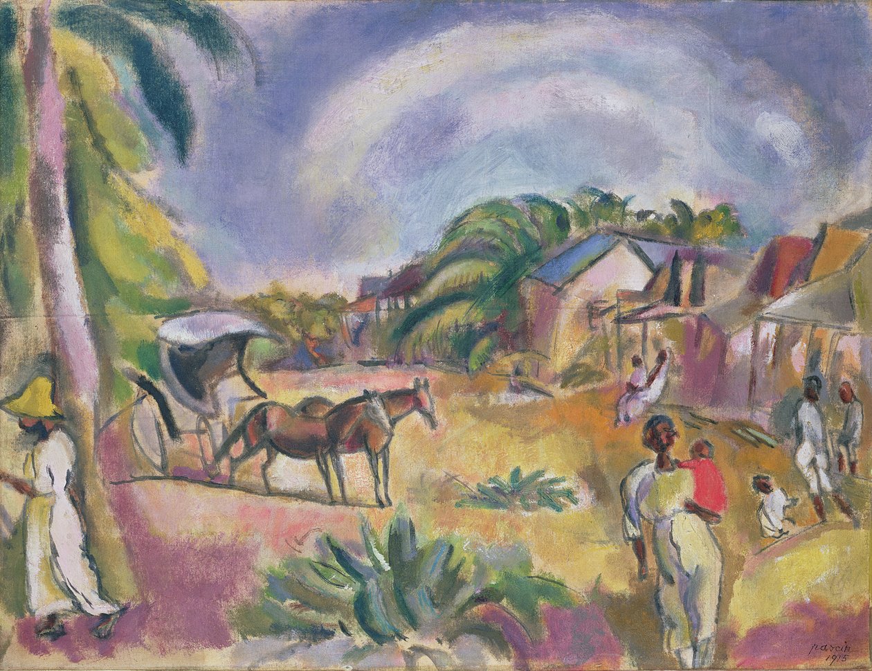 与数字和运输的风景，1915年 作者 朱尔斯·帕辛